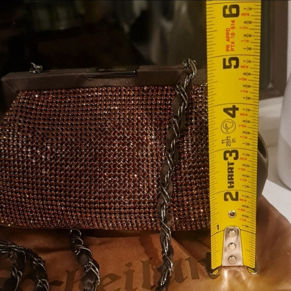 Authentic Scheilan Firenze Satin Rhinestone Clutch/Crossbody BRAND NEW - Picture 7 of 12